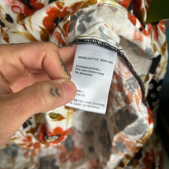 Tribal Multicolor Floral and Polka Dot Blouse M - Picture 4 of 16